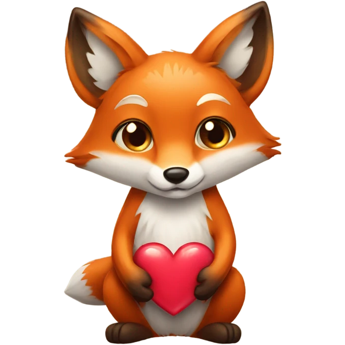 fox with a heart in his hands emoji