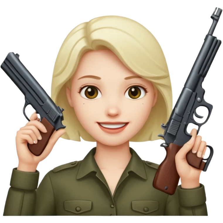 Gun to head while smiling emoji