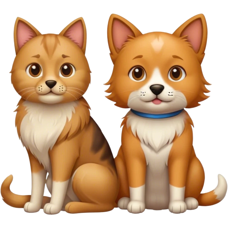 Dog on cat emoji