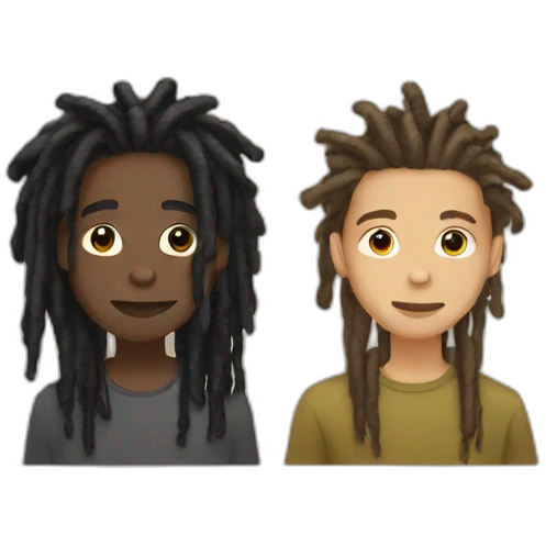 Black friends two boys with dreads emoji