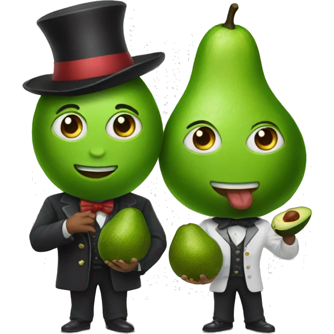Two magicians with avocados emoji