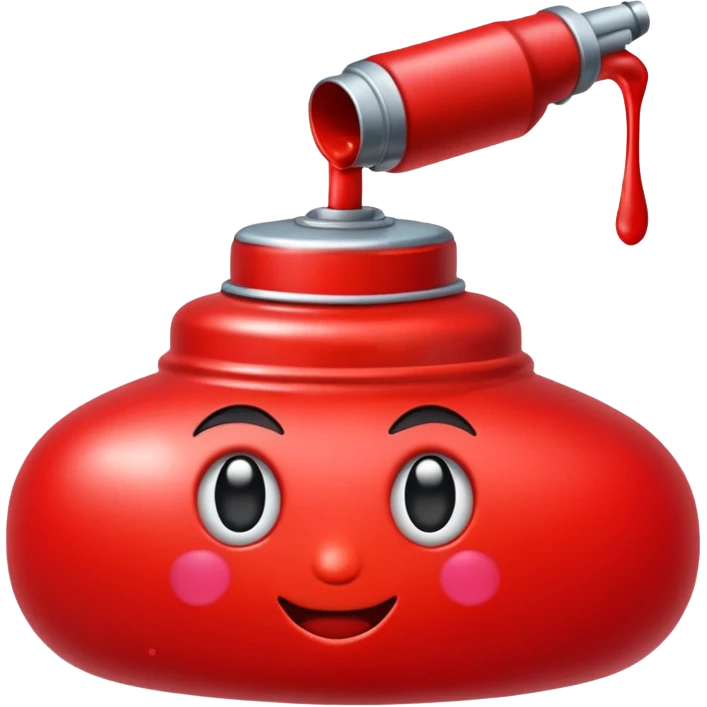 A red spray paint emoji emoji