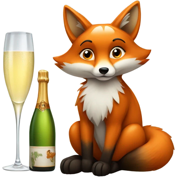 fox with prosecco emoji