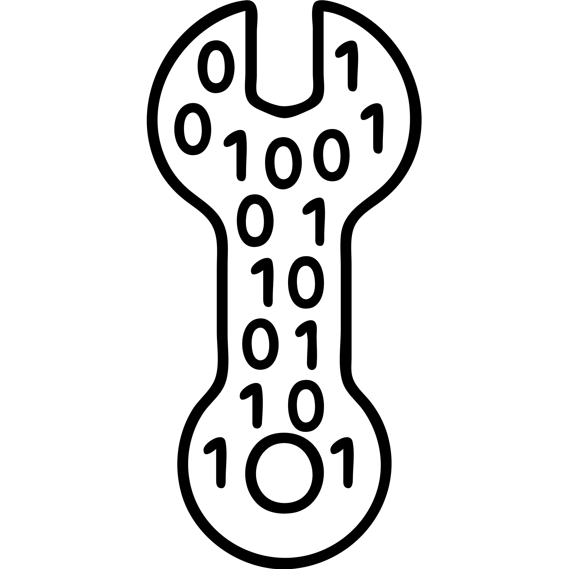 A wrench tool made out of binary code, with 0s and 1s flowing through and forming the shape of a wrench emoji