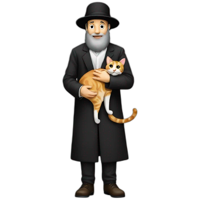 Chassidic man holding cat emoji