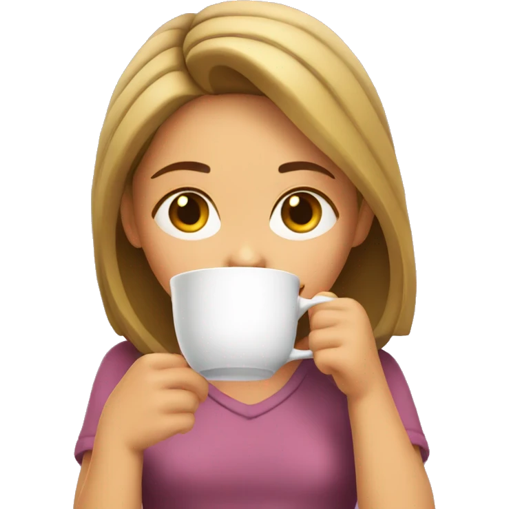 Girl sipping tea emoji