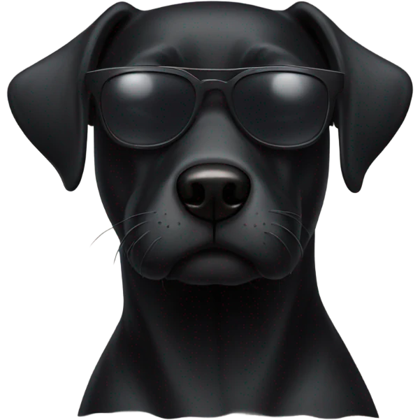 black dog with sunglasses emoji