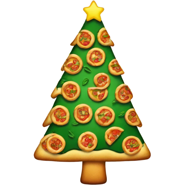 Christmas tree with pizza slices on it emoji