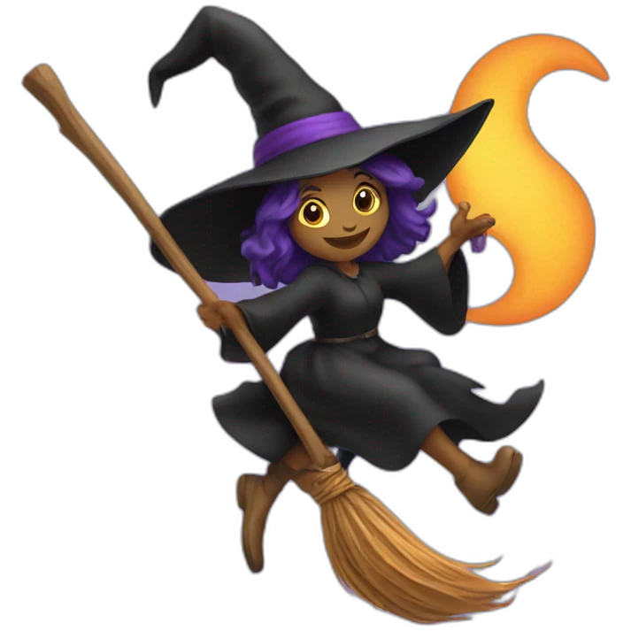 witch on a broom emoji