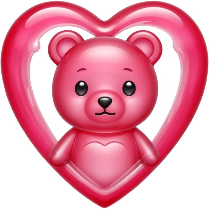 pastel pink jelly bear heart jelly red kawaii emoji