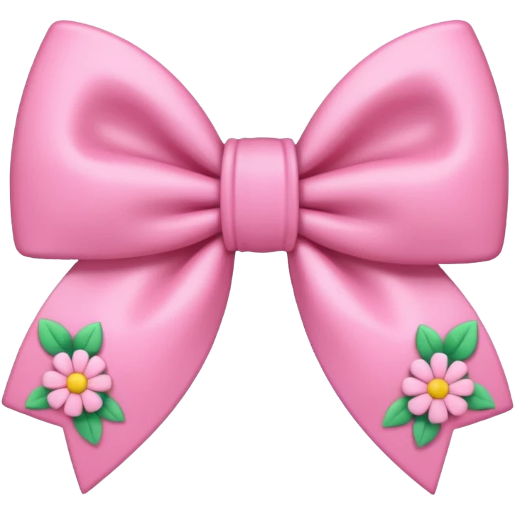 pink cute aesthetic bow with flowers no background emoji