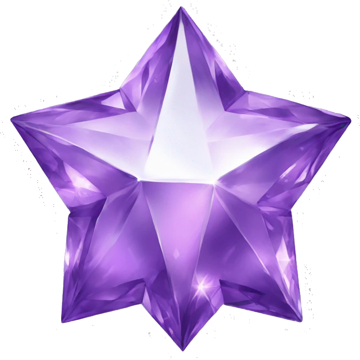 purple diamond star, silver margins emoji