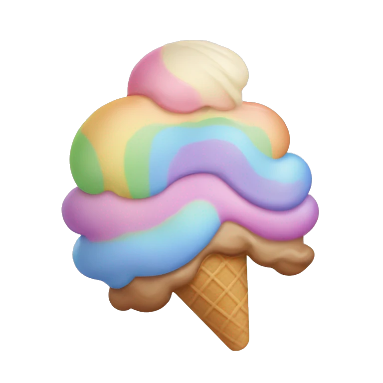 Pastel rainbow ice cream  emoji