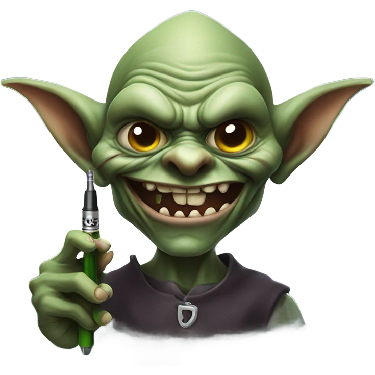 evil goblin vaping emoji
