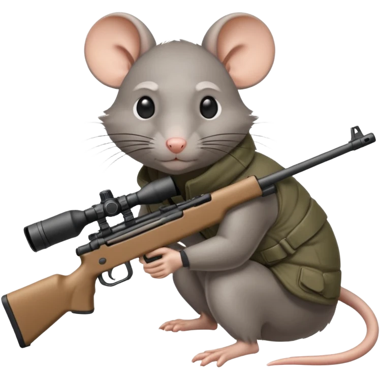 a rat aiming down a sniper rifle emoji