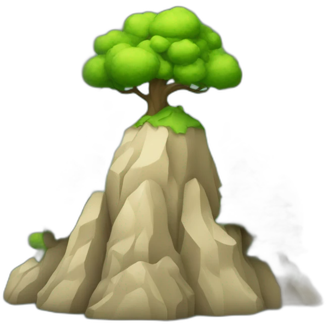 mountain with geen trees emoji