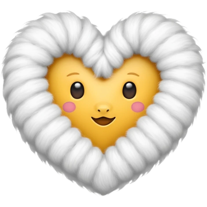 white fur heart, large locks of wool emoji