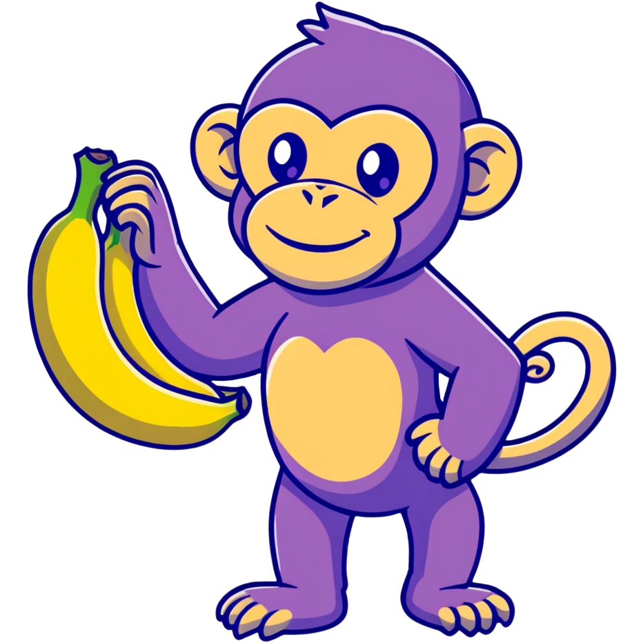 green chimpanzee with a banana body emoji