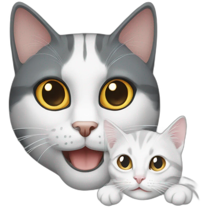 Calicut cat and White Grey cat emoji