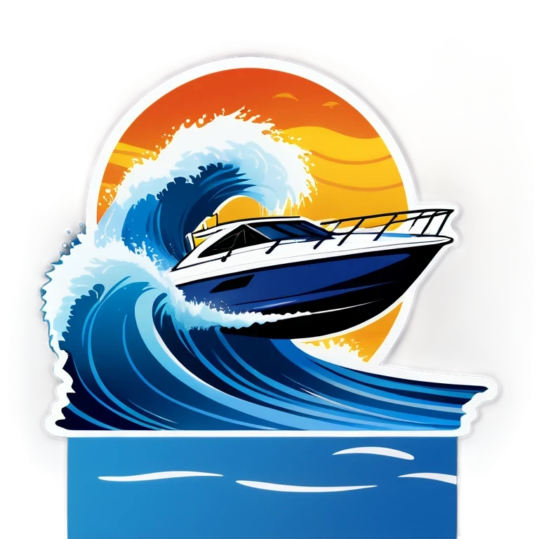 sport boat over wave emoji
