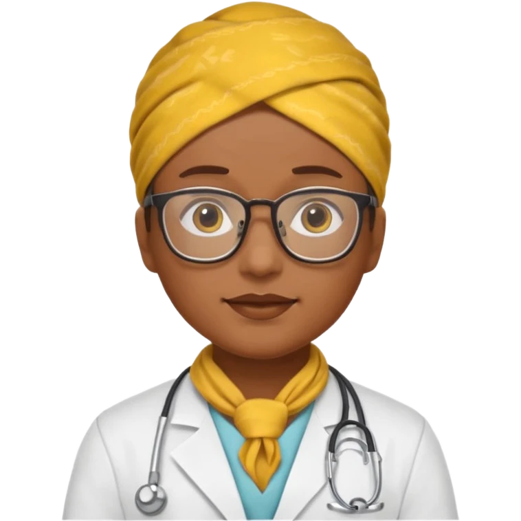glasses doctor with yellow bandanna emoji