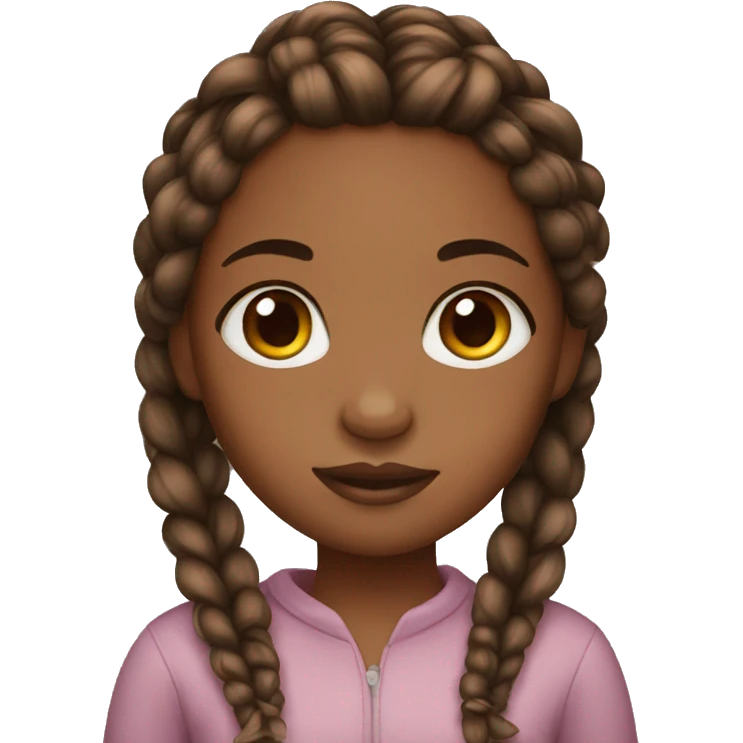 A brown skin girl with braids emoji
