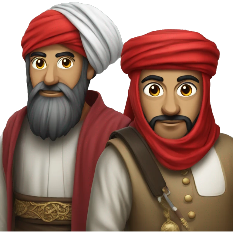 A caliph with turban and red clothes hacker emoji