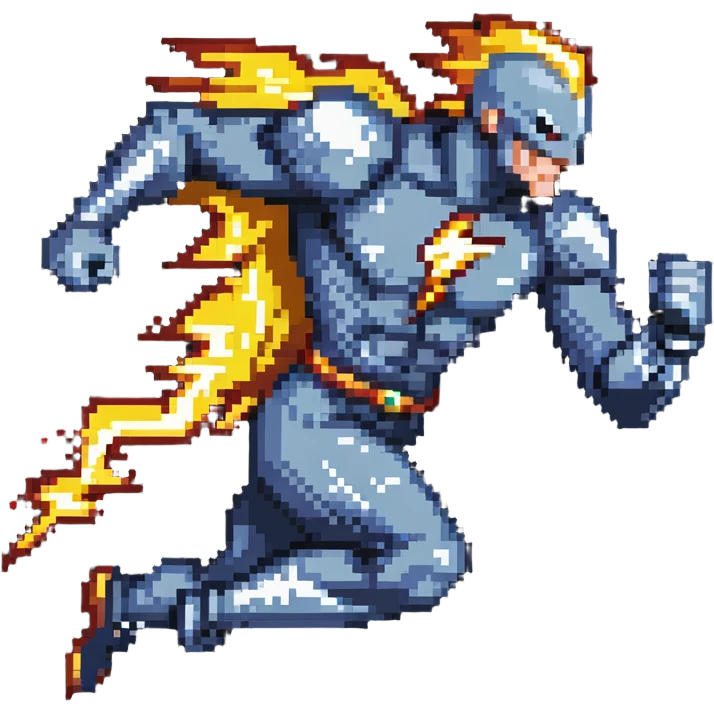 Reverse Flash speedster villain running with lightning emoji