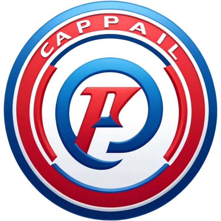Delhi Capitals cricket team logo, blue and red color scheme with DC letters emoji