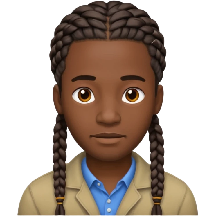 Boneco masculino negro com trança emoji