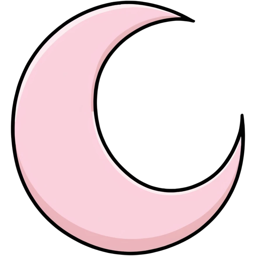 shimmering light pink crescent moon with sparkles emoji