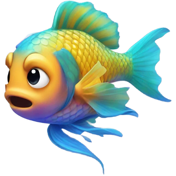 Fish blowing bubbles emoji