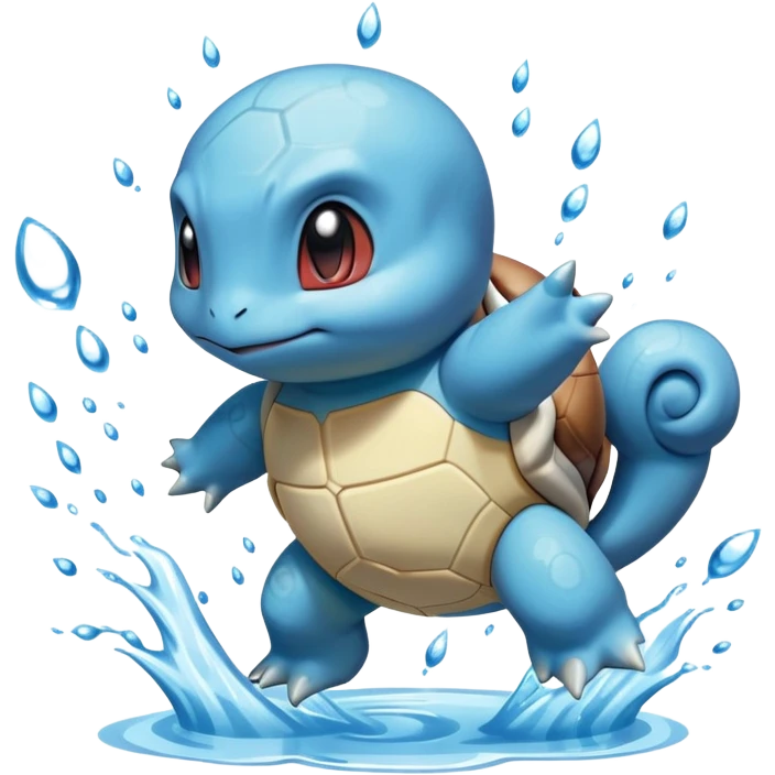 Squirtle with water splash emoji
