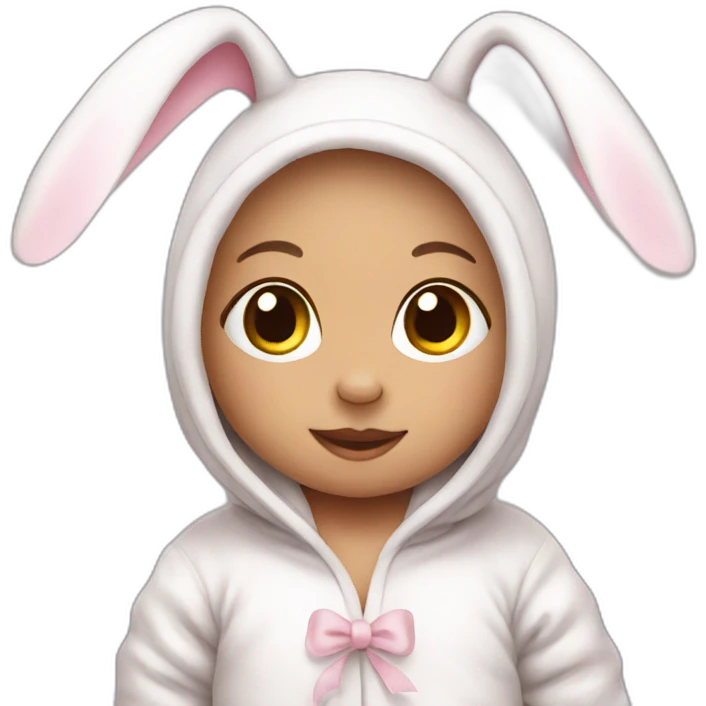 newborn in bunny costume emoji