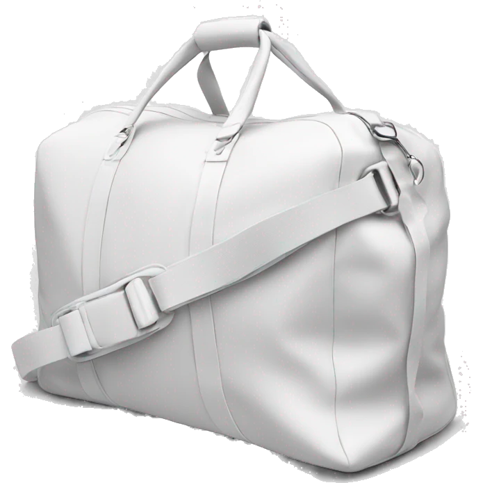 all white duffle bag with white strap emoji