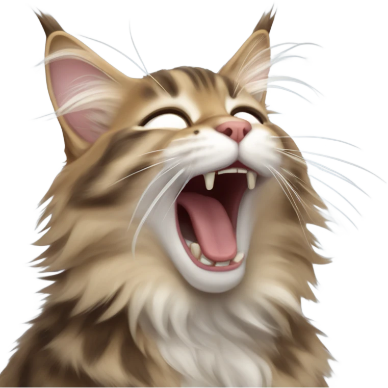 cute yawning Mainecoon emoji