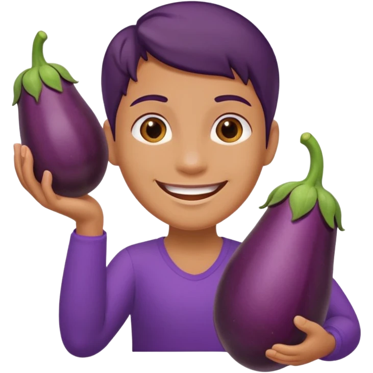 Combination of 👣😃🍆 emoji