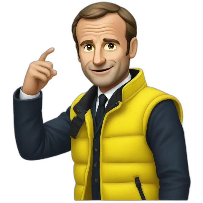 Macron avec un gilet jaune  emoji
