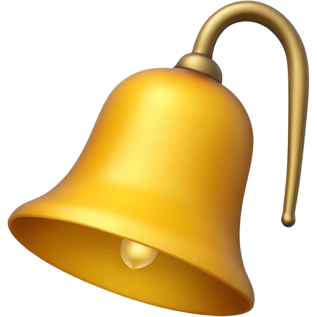Generate a high-quality image of a generic yellow bell, classic shape, realistic color and shading, smooth gradient colors, no facial features, no brand markings, simple white background, high-resolution.

 emoji