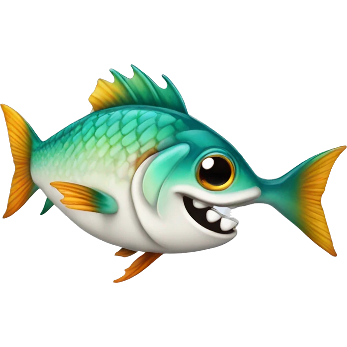peixe com dentes emoji