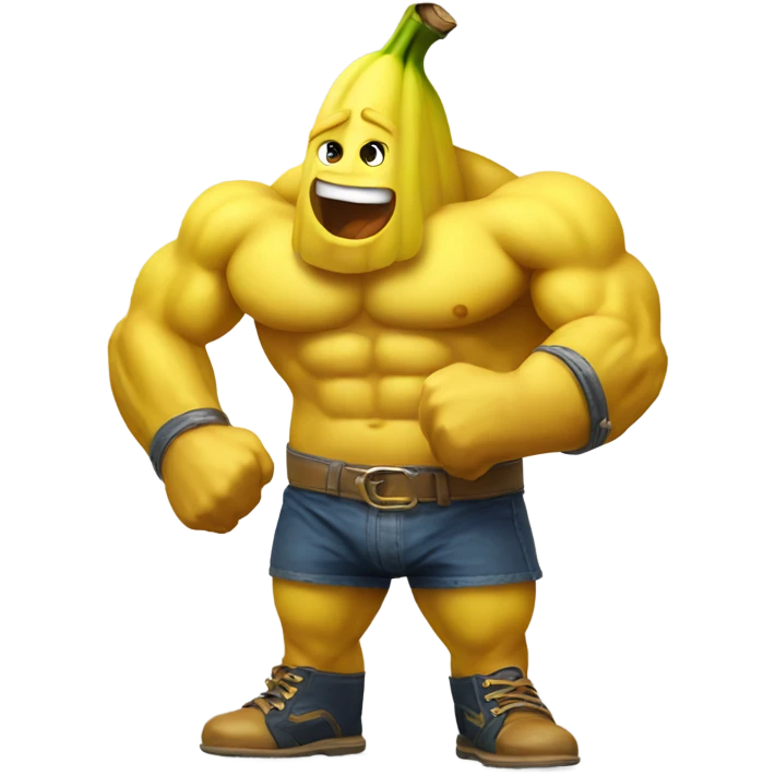 Very muscular banana man emoji