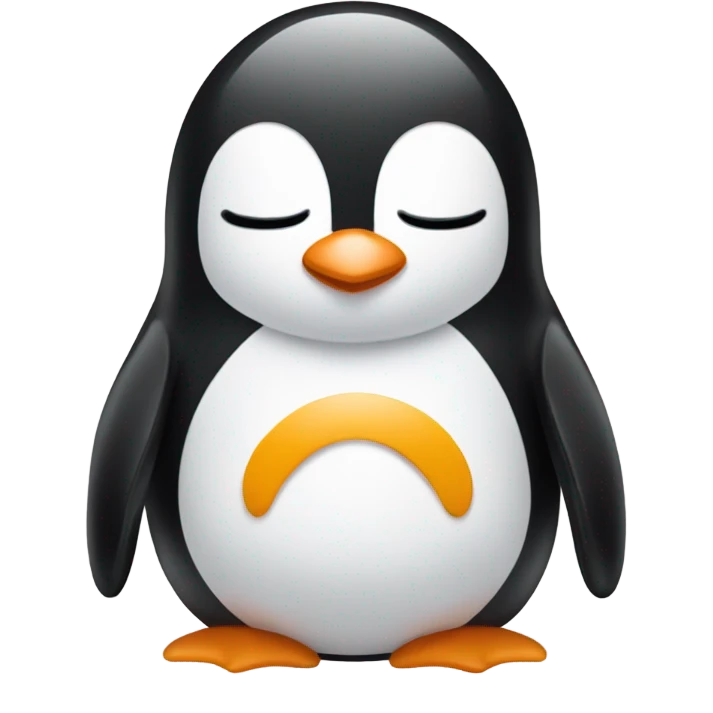 Penguin sleeping zzz emoji