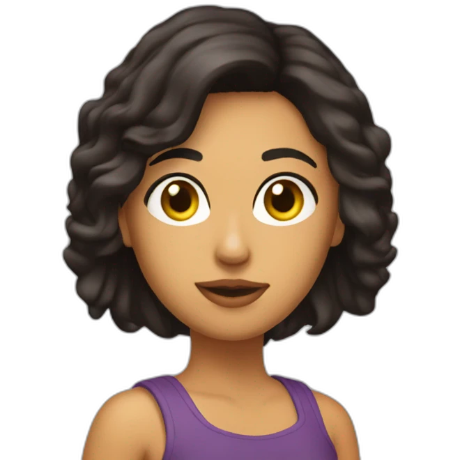 Chica morena media melena  emoji