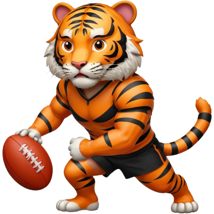 A tiger playing rugby emoji