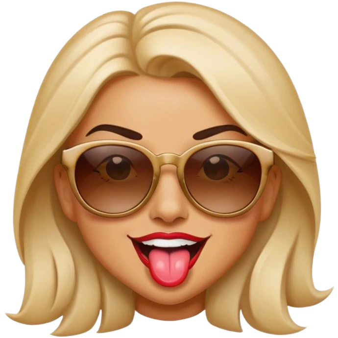 female sunglasses tongue winking emoji