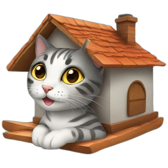 Cat on house emoji
