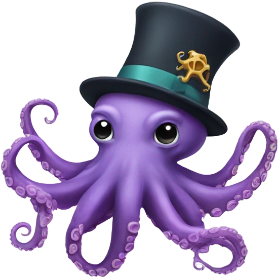 octopus with a hat emoji