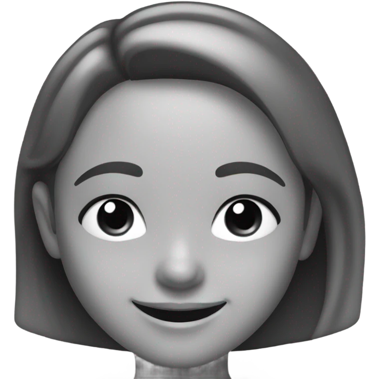 smiling girl in monochrome emoji