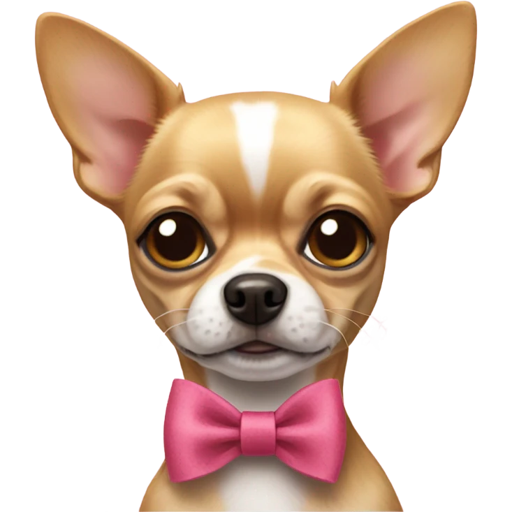 Crossed-eyed chihuahua with a bow emoji