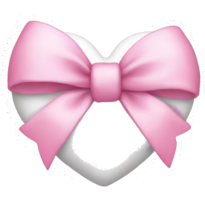 white heart pink bow emoji